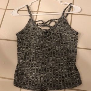 Grey American Eagle Lace Up Front Tank